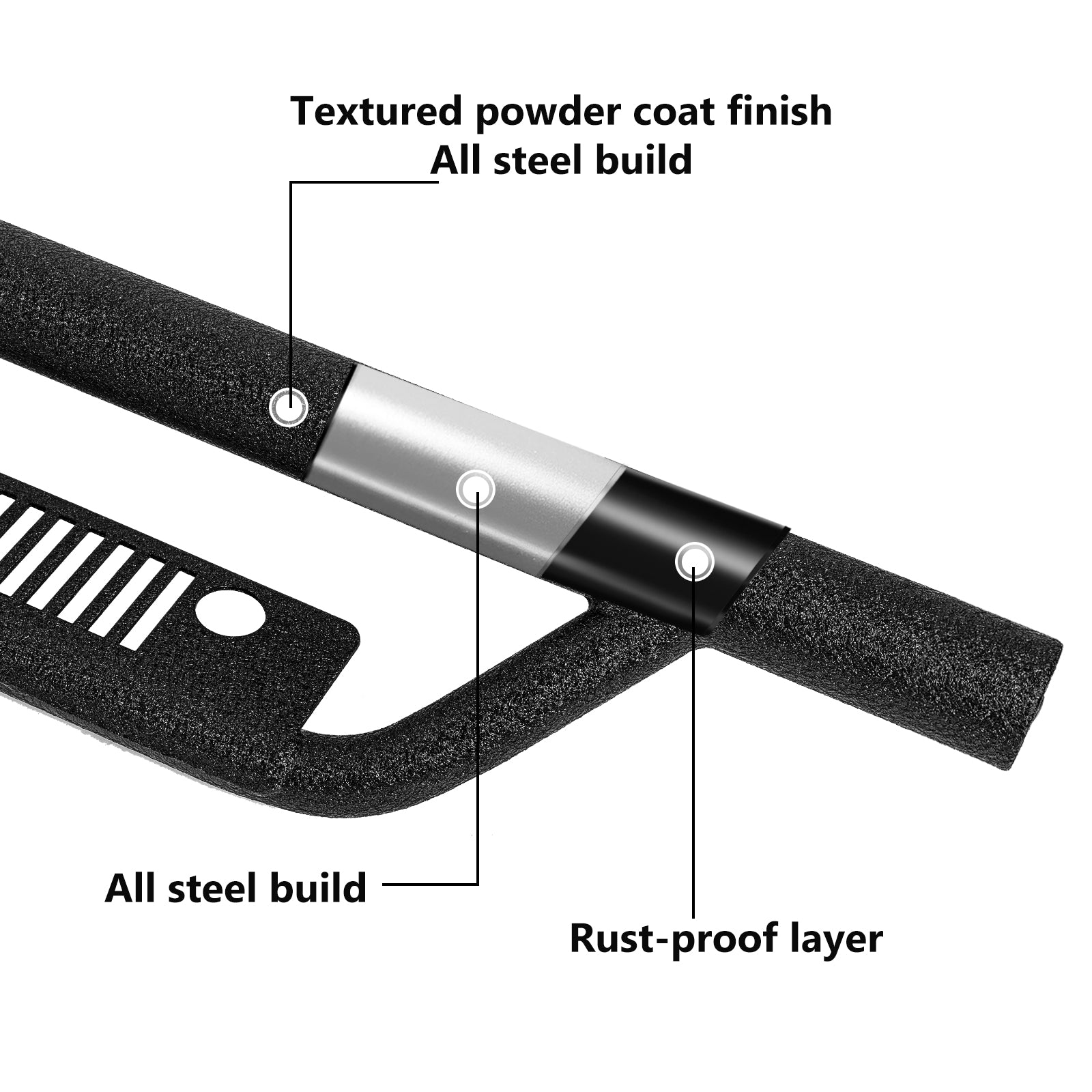Entry-Level Running Boards for 2019-2026 Jeep Gladiator JT, Bolt-On Side Steps Nerf Bars