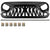 Jeep Wrangler JK/JKU Black ABS Mustang Grille