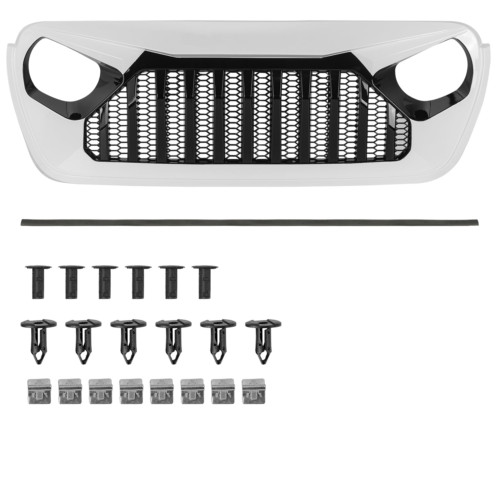 Jeep Grille Black Matte Black Paintable for 2018-2026 Jeep Wrangler JL/JLU 4XE & 2019-2026 Jeep Gladiator JT