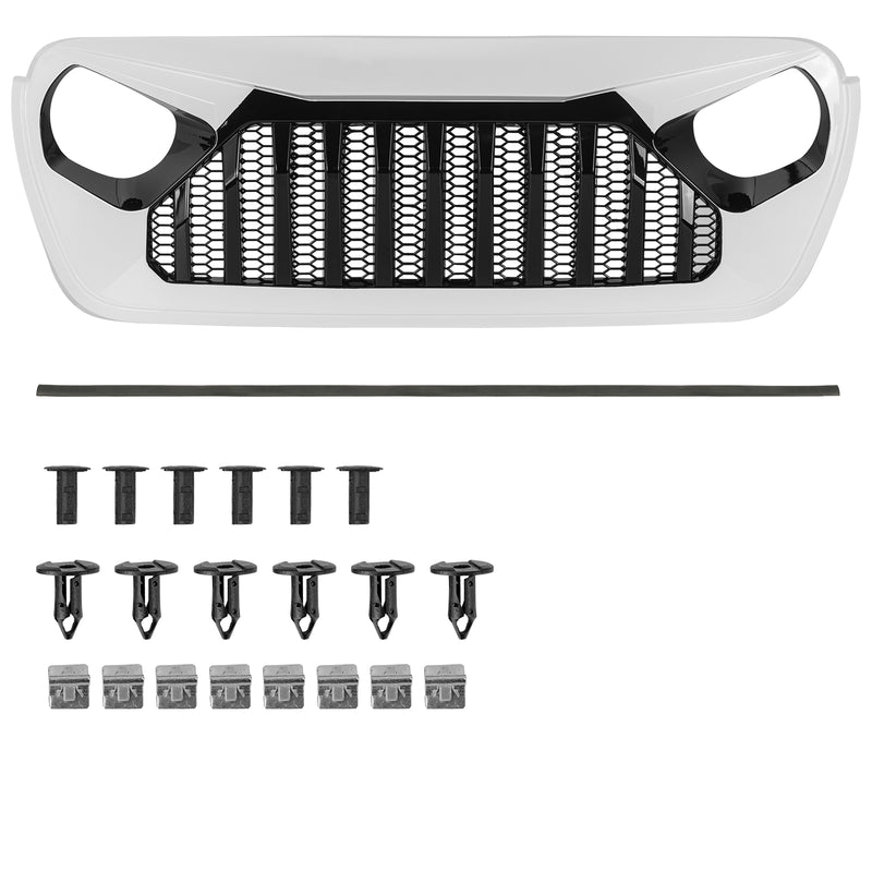 Jeep Grille Black Matte Black Paintable for 2018-2026 Jeep Wrangler JL/JLU 4XE & 2019-2026 Jeep Gladiator JT