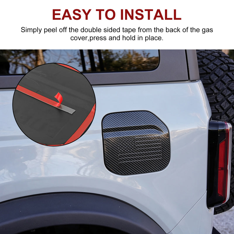 American Flag ABS Fuel Door Cover for 2021–Present Ford Bronco 2-Door & 4-Door