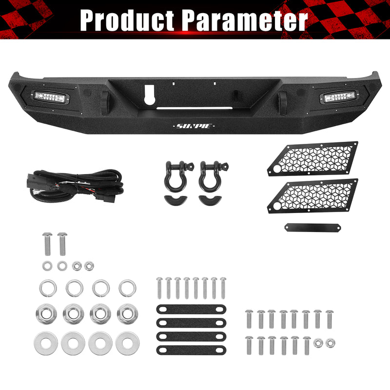 '19-'26 Jeep Gladiator JT Heavy-Duty Carbon Steel Rear Bumper (6 Colors Available)