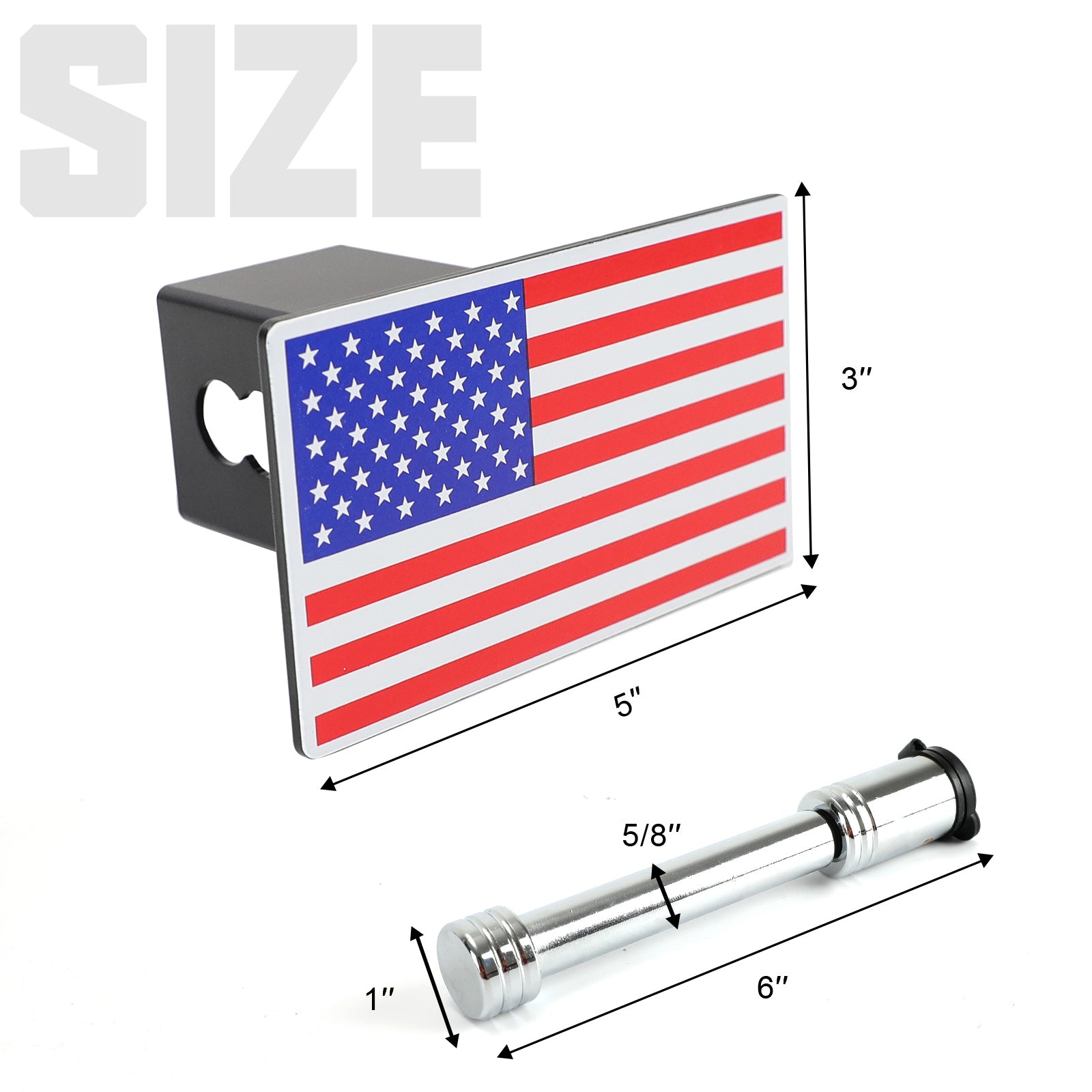 Premium Metal Trailer Hitch Cover for 2" Receivers with Locking Pin - Durable & Stylish