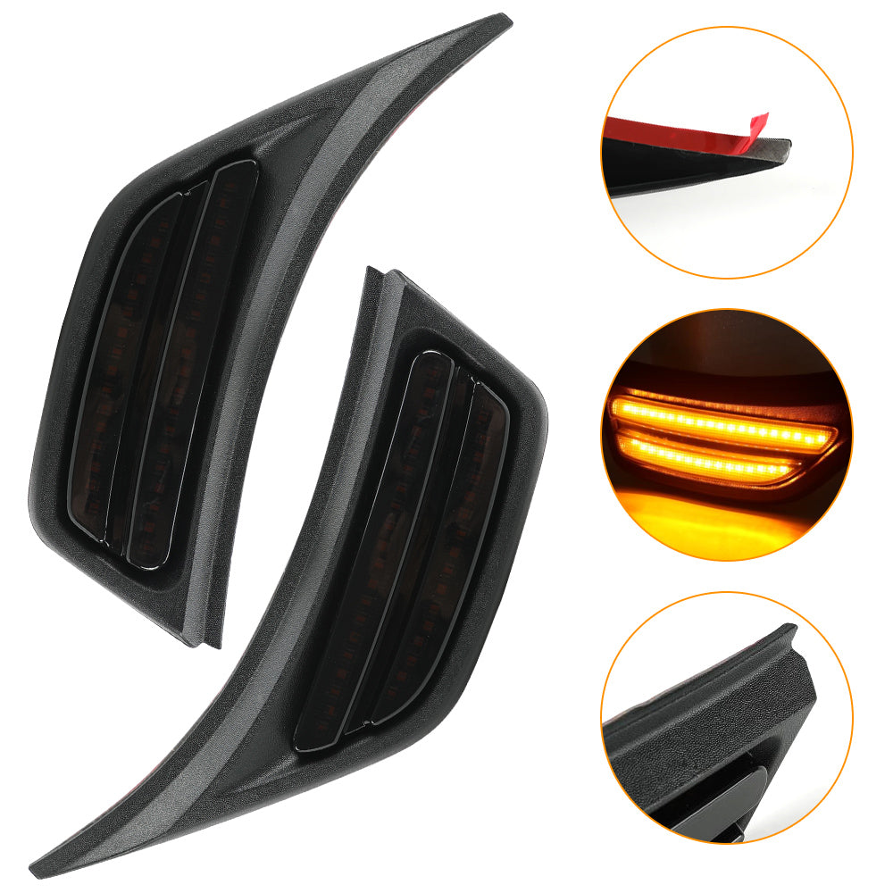 LED Fender Side Marker Lights DRL Dynamic Turn Signal Compatible with 2018-2026 Jeep Wrangler 4xe JL JLU Jeep Gladiator JT (2PCS)