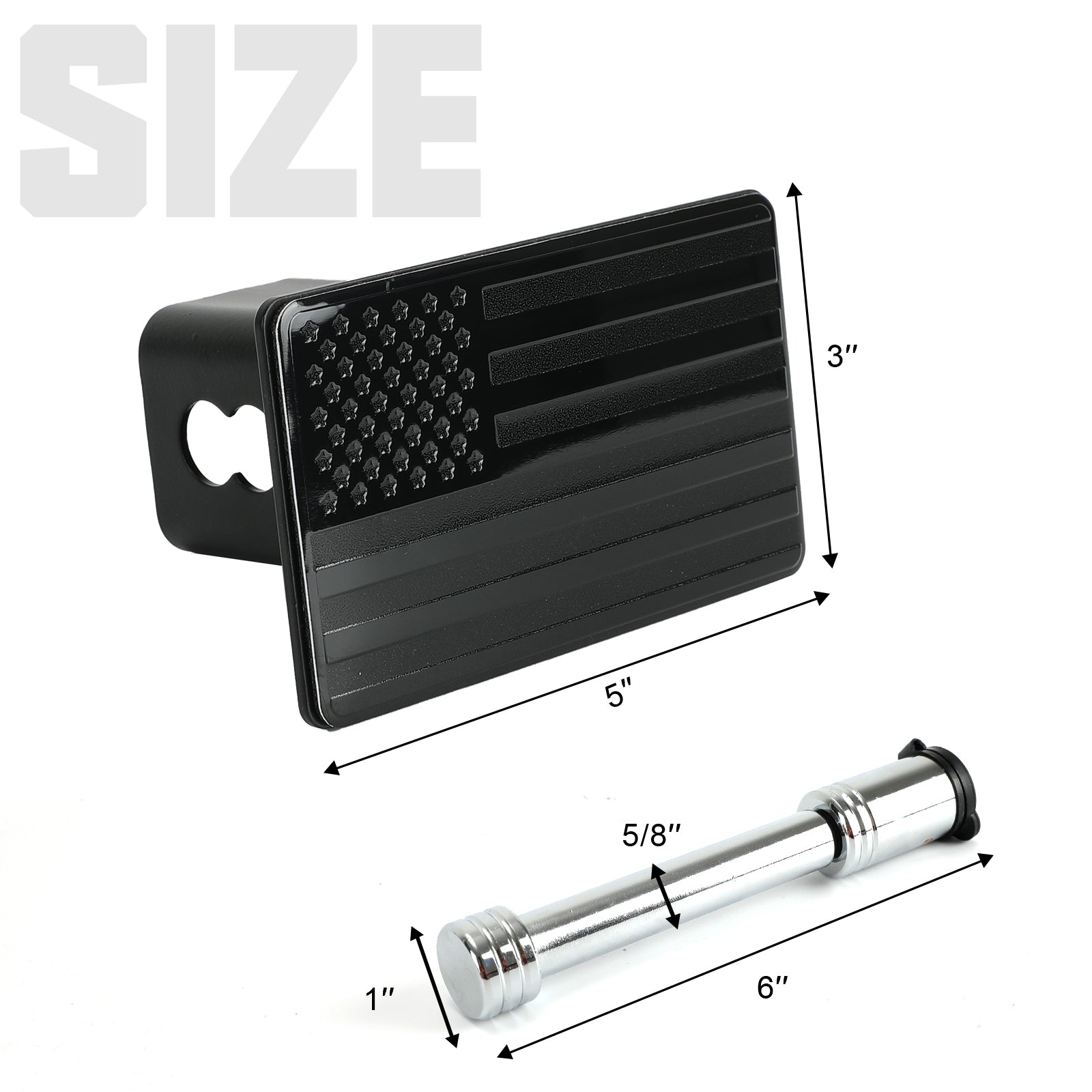 Premium Metal Trailer Hitch Cover for 2" Receivers with Locking Pin - Durable & Stylish