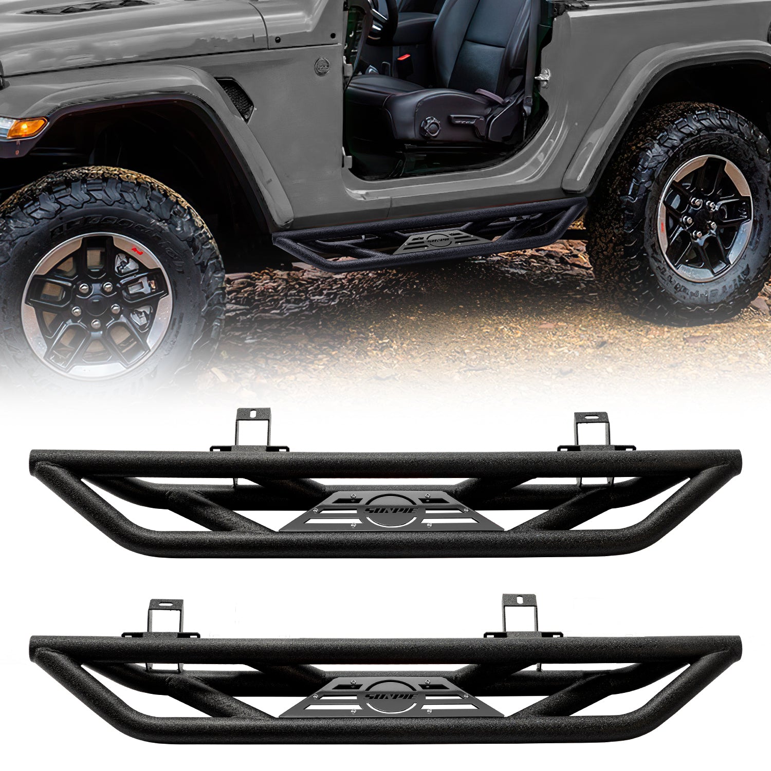 Running Board Color Replacement Trim Panels, 2-Piece Set for 2007–2026 Jeep Wrangler JK JL 2-Door