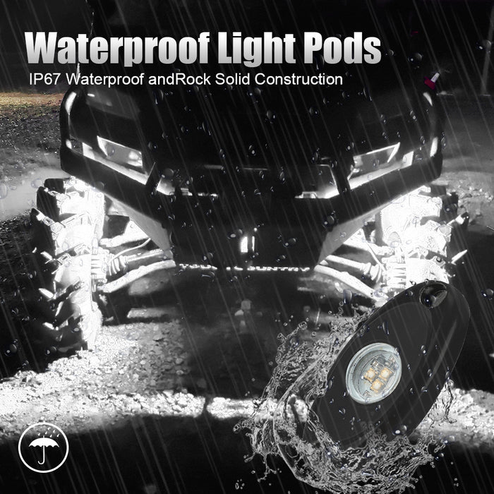 Sunpie 20 Pods Monochromatic LED Rock Lights for Off Road Truck RZR Auto Car Boat ATV SUV ( Six Colors)