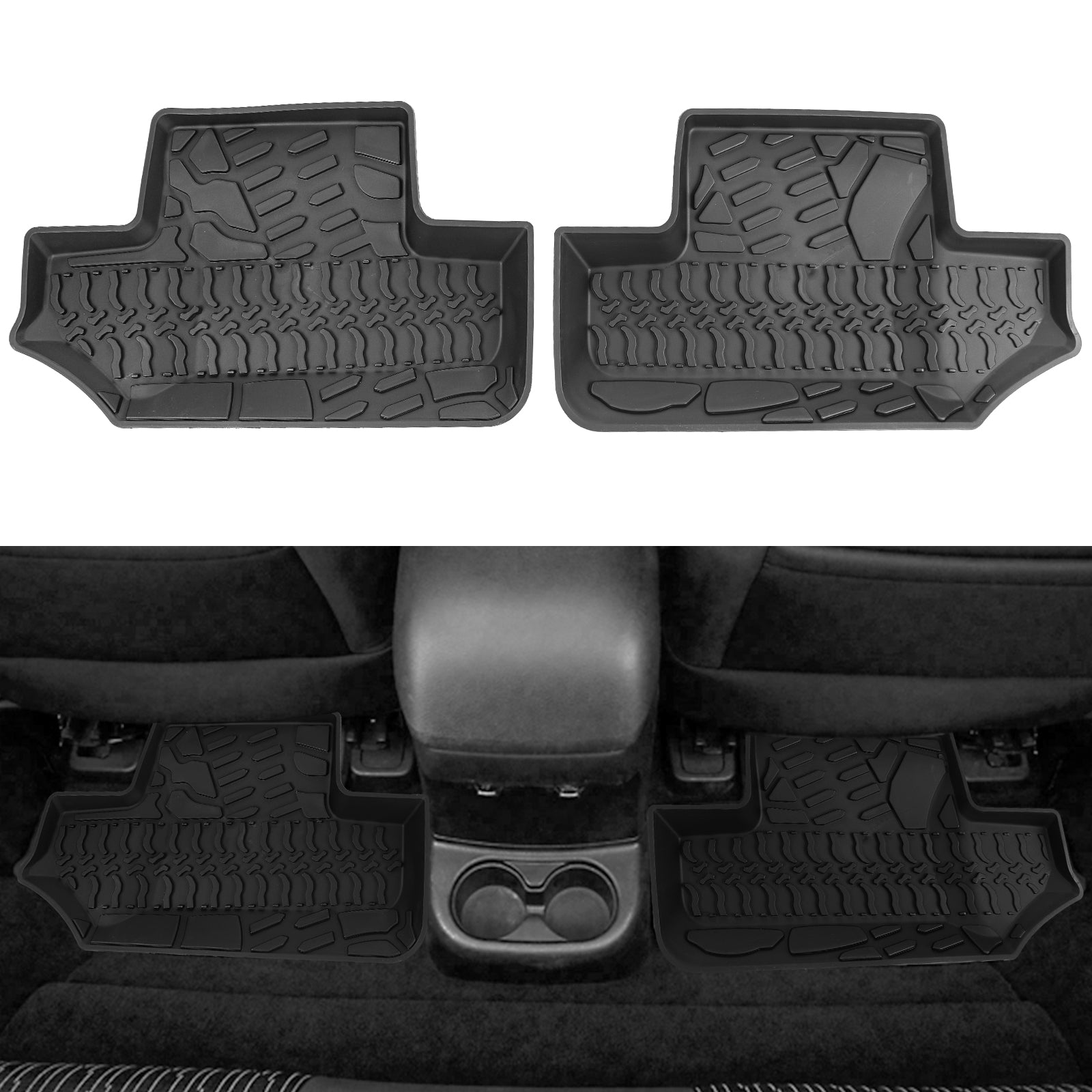'14-'18 Jeep Wrangler JK 2-Door Jeep Front & Rear Floor Mats