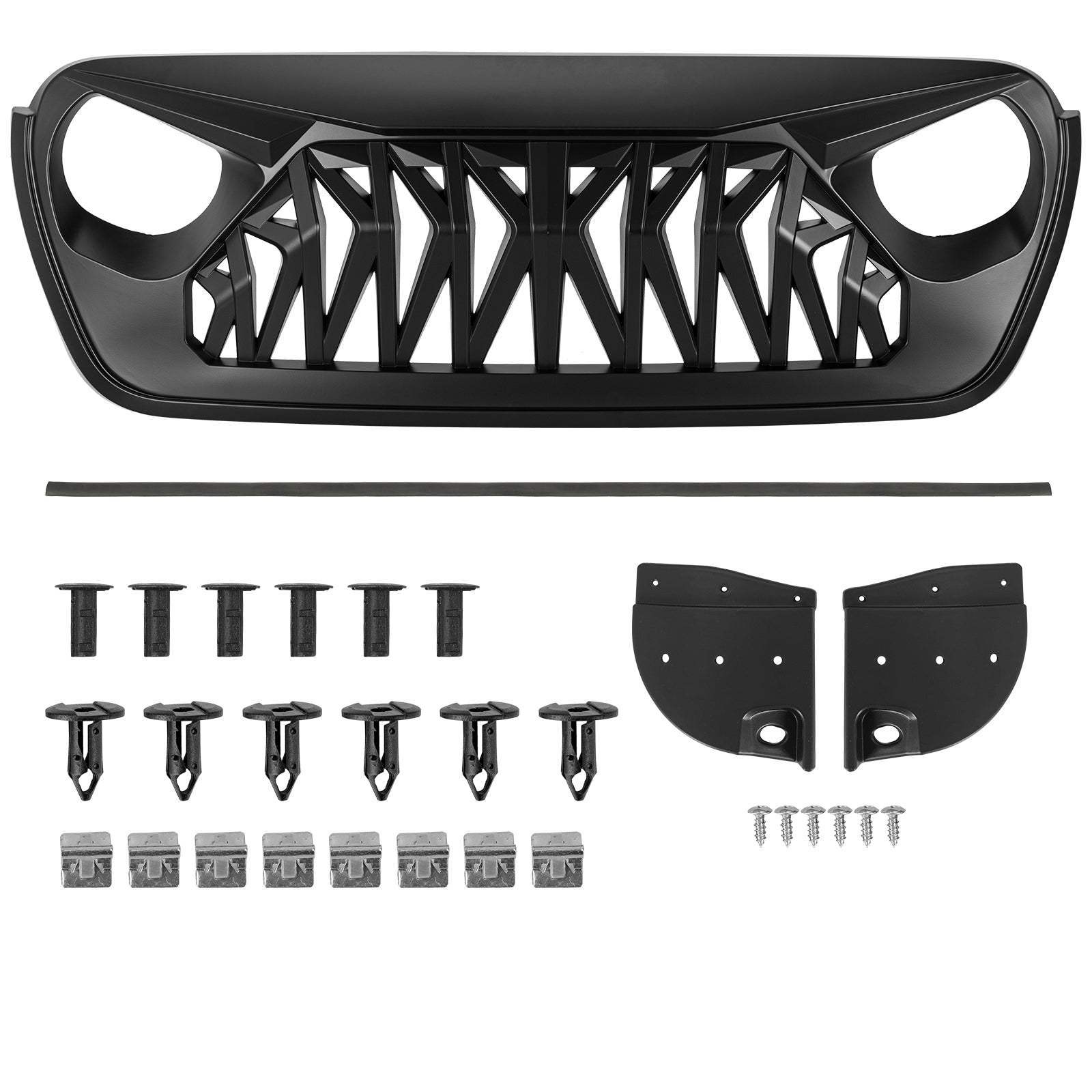 Mustang Series Aggressive Front Grille for 2018-2026 Jeep Wrangler JL JLU 4xe & Gladiator JT