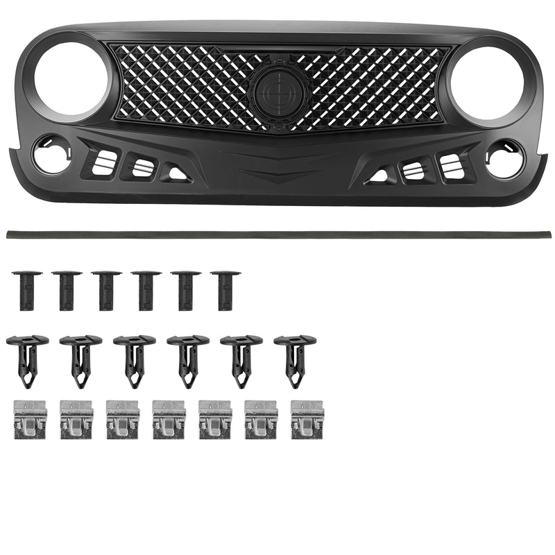 Aggressive Siege Style Grille for Jeep Wrangler JK JKU 2-4 Door (07–18)