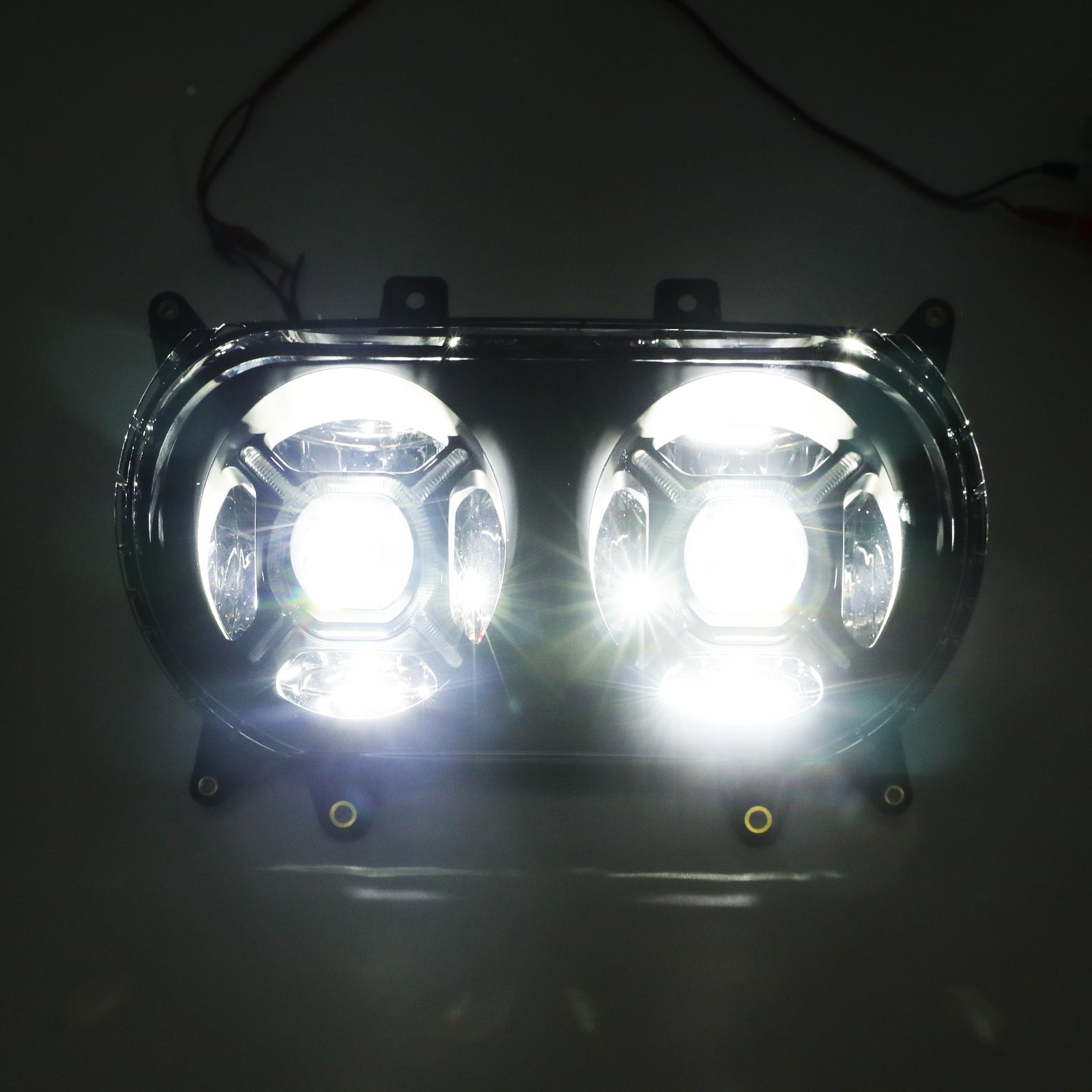 LED Headlight Assembly for Harley Road Glide 2015–2026 | Dual Projector Style Black Lens (Dual 5.75-Inspired Design)