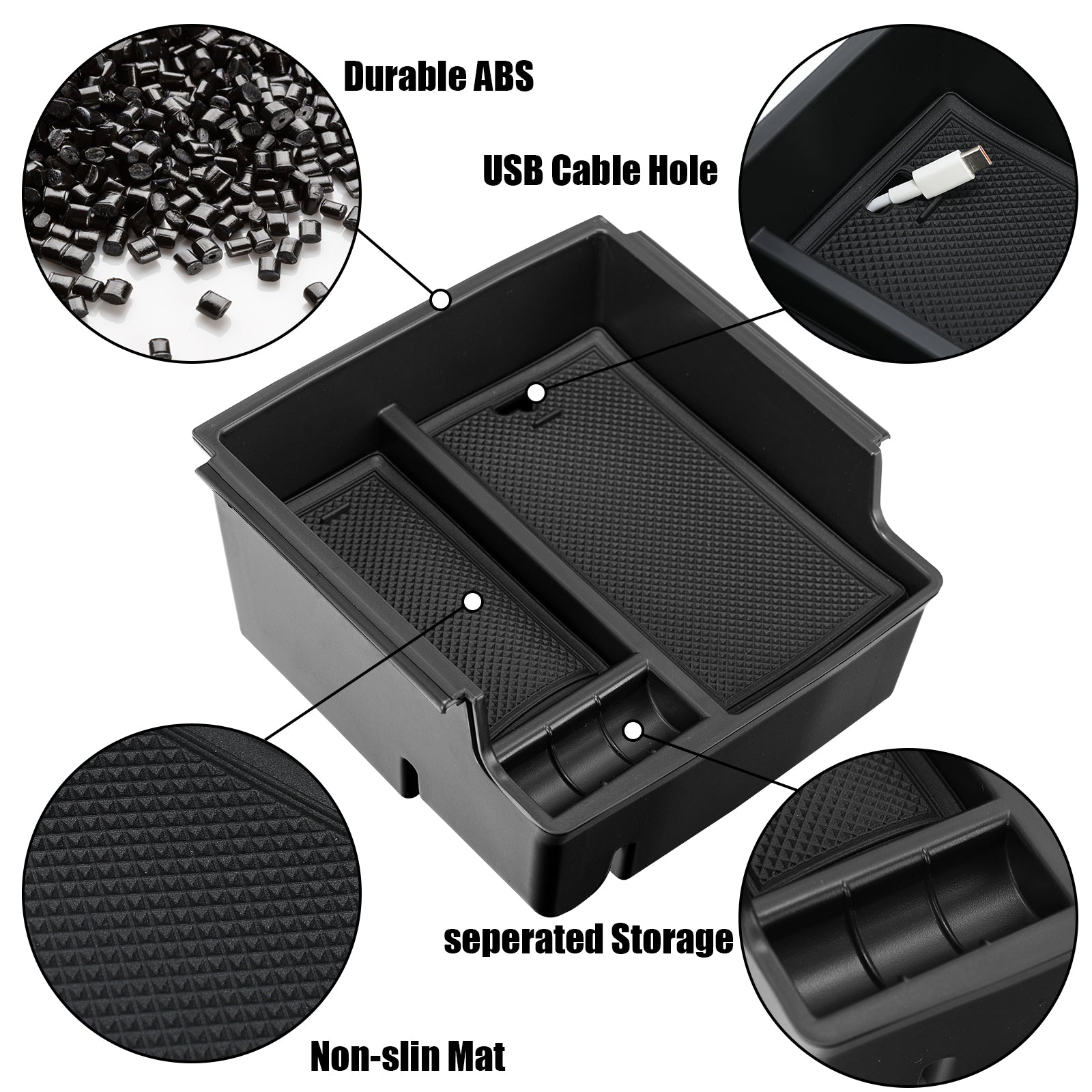 Center Console Storage Organizer for 2021-2024 Ford Bronco (Not compatible for Bronco Sport)