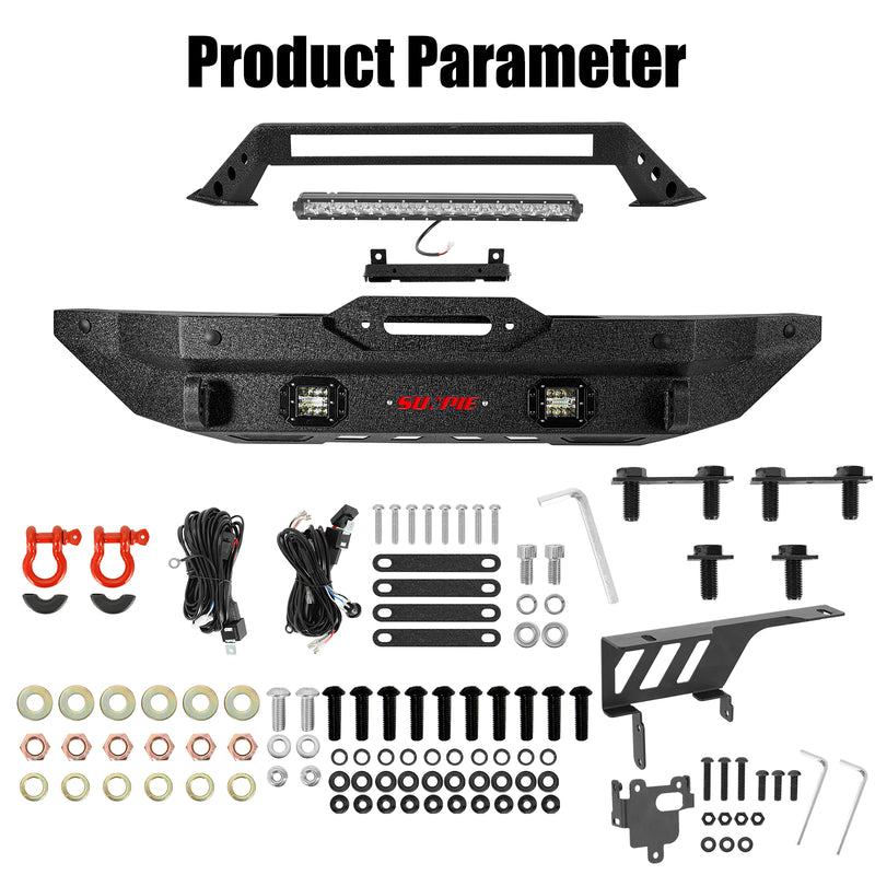 Steel Heavy-Duty Off-Road Ford Bronco Front & Rear Bumper Combo Kit
