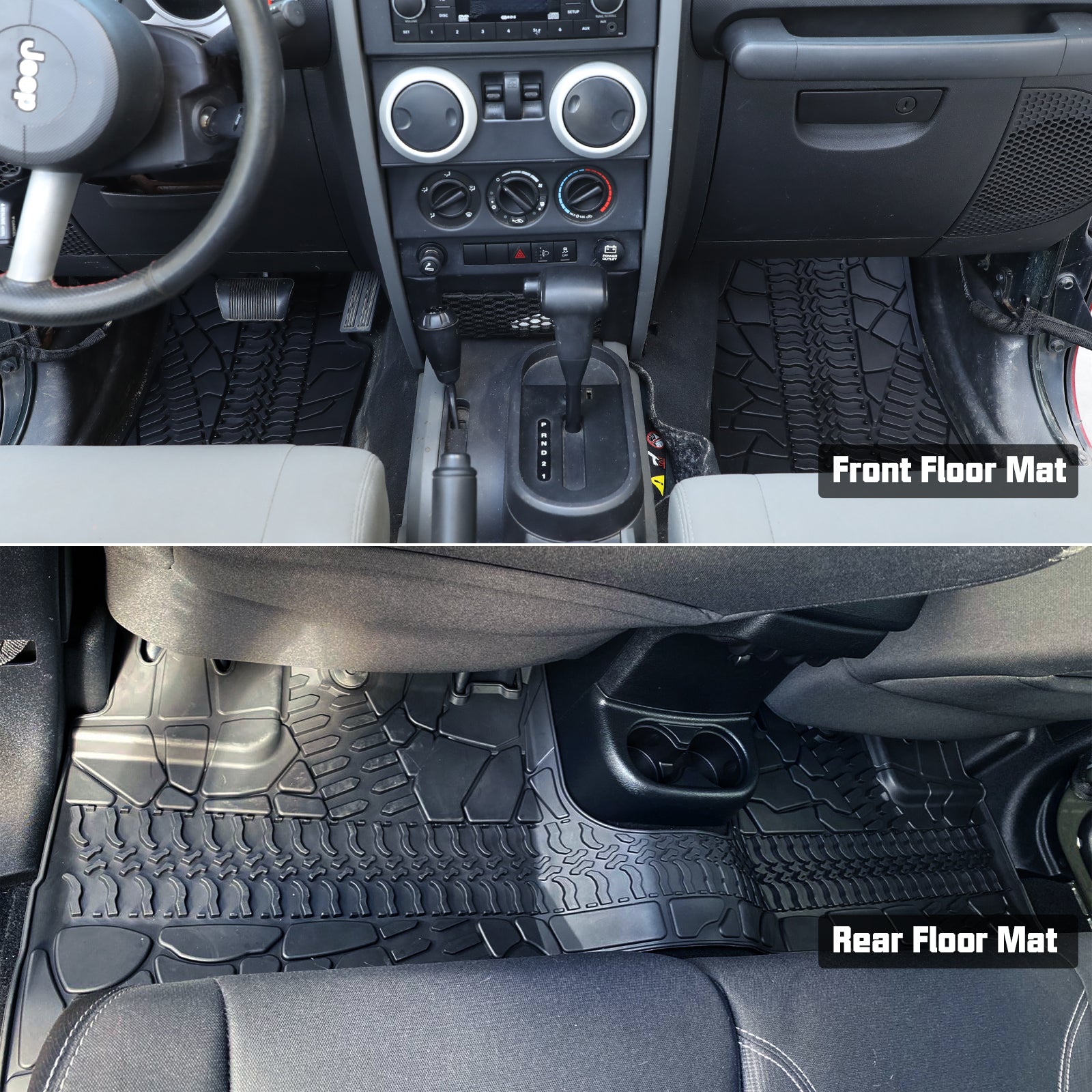 '07-'13 Jeep Wrangler JKU 4-Door Front & Rear Floor Mats