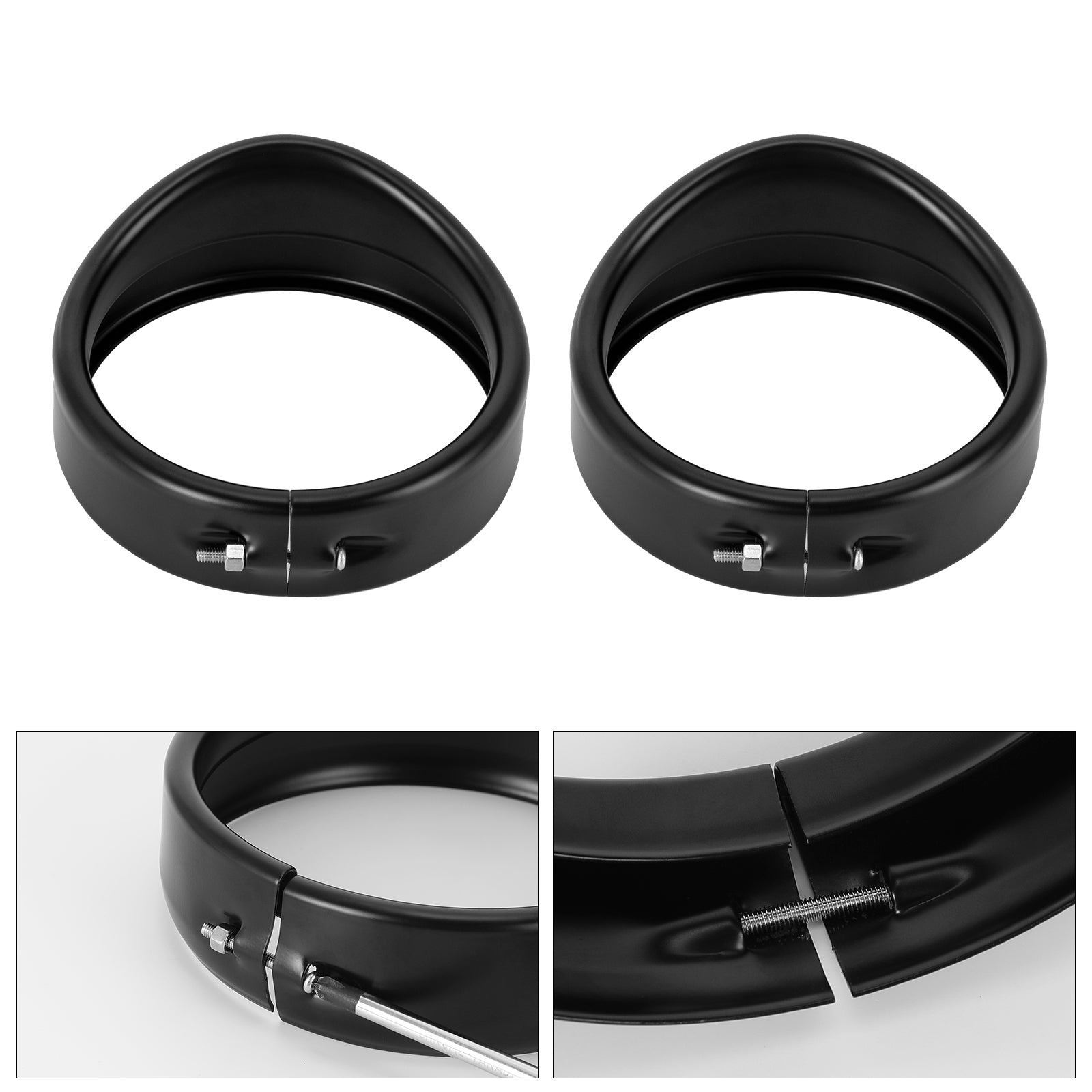 4.5" Auxiliary Passing Light Trim Ring Bezel for Harley-Davidson Touring Models (2PCS) in black finish.