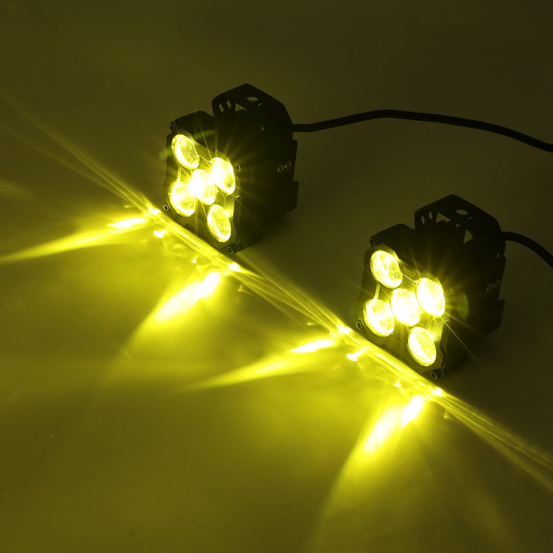 3.5" 170W LED Pod Lights, Dual Color White & Amber Off-Road Work Lights for Trucks and SUVs