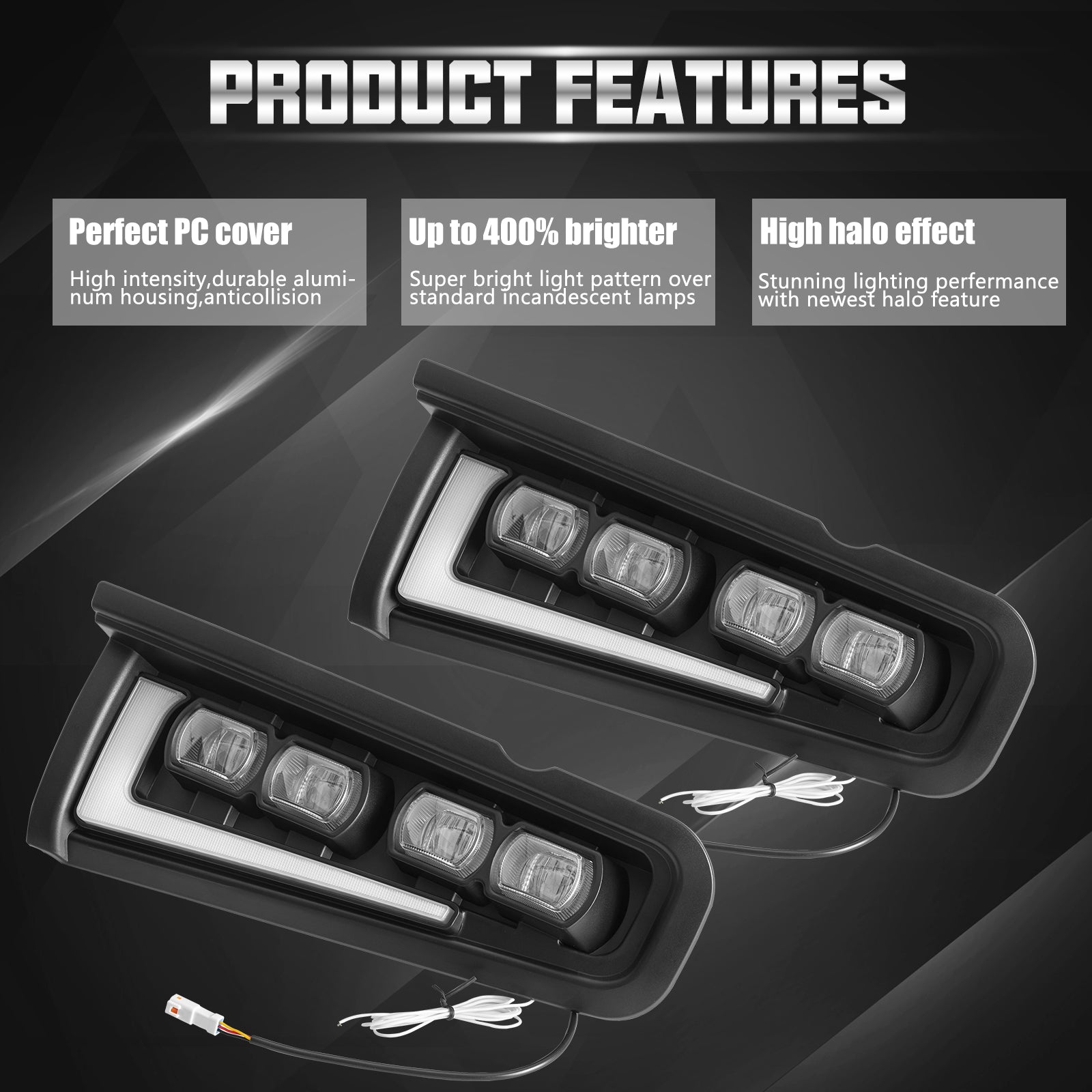 LED Fog Light Kits with DRL & Turn Signal for 2021-2026 Ford Bronco