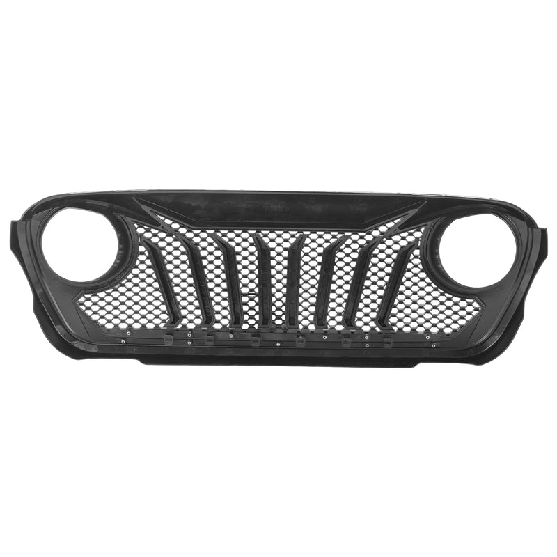 Giant Fang Series One-Piece ABS Front Grille for 2018–2026 Jeep Wrangler JL JLU 4xe & Gladiator JT