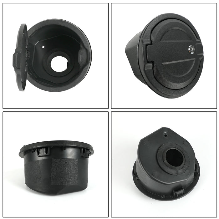 Locking Aluminum Fuel Filler Door Cover with key Accessories Compatible with 2018-2025 Jeep Wrangler 4xe JL JLU