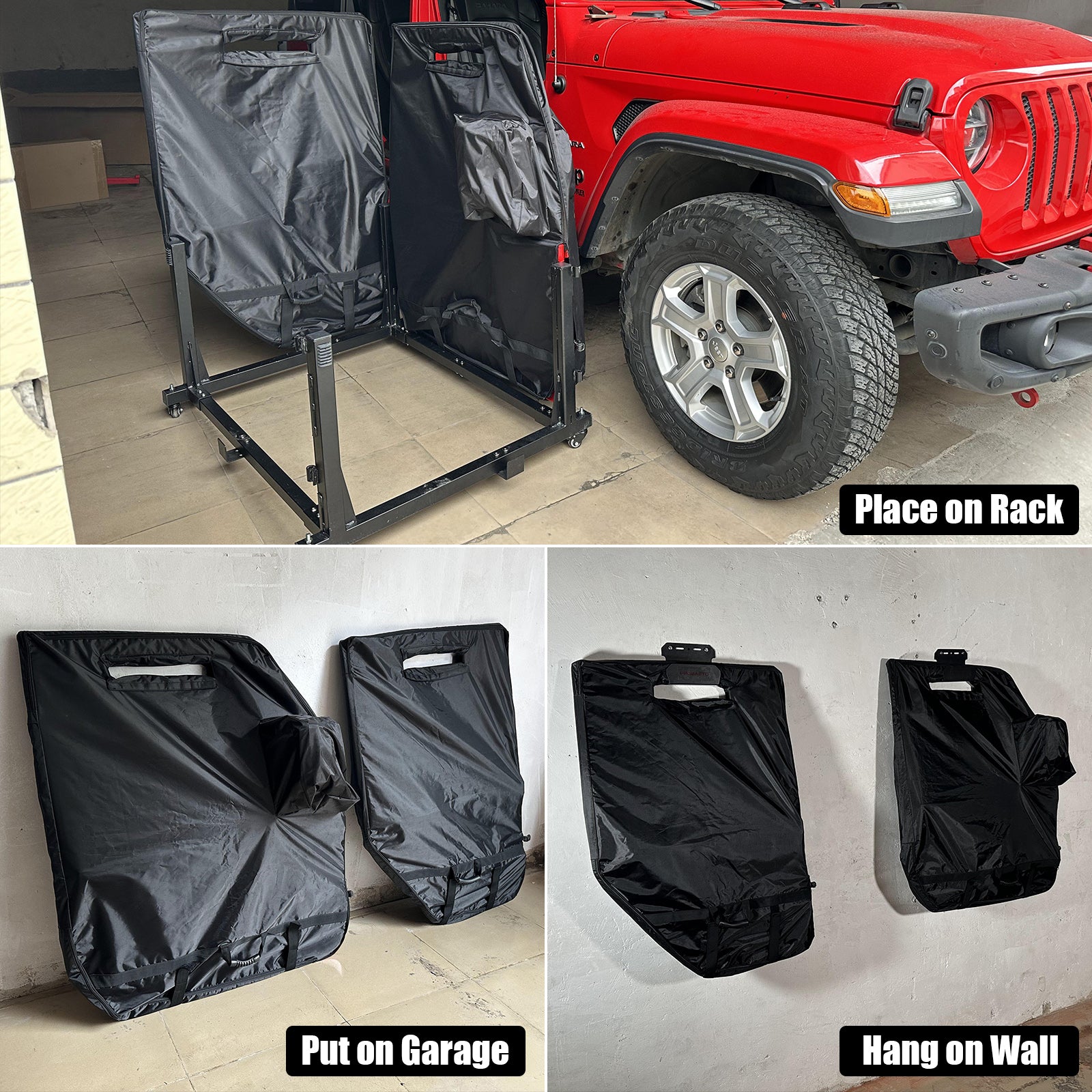Jeep Hard Door Storage Bag 2PCS/4PCS for 1976-2026 Jeep Wrangler JK JL JKU JLU YJ TJ Jeep Gladiator JT