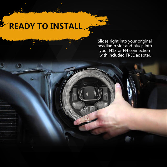 Sunpie 9 inch LED RGB Headlights for 2018-2024 Jeep Wrangler JL/JLU