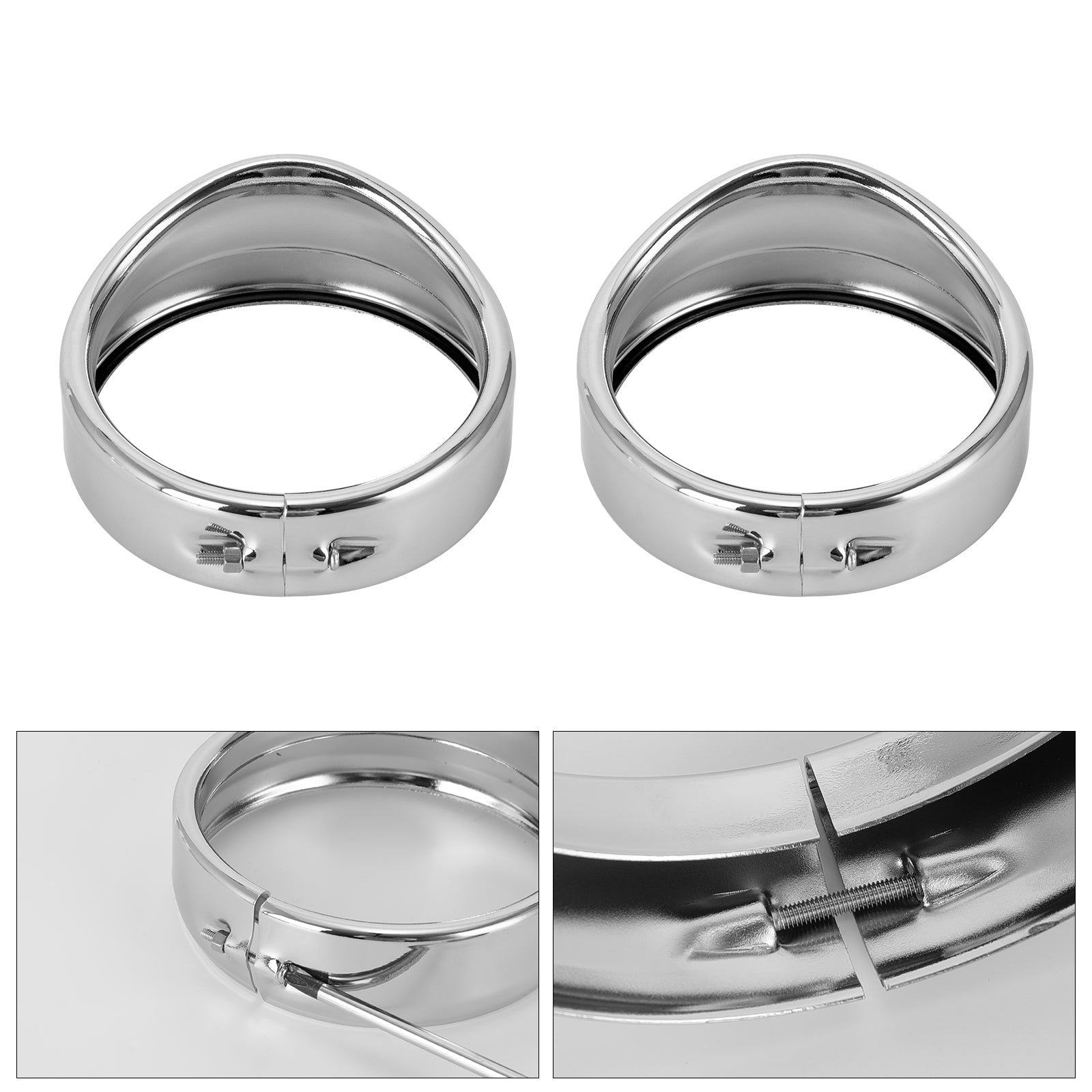 4.5" Auxiliary Passing Light Trim Ring Bezel for Harley-Davidson Touring Models (2PCS) in chrome finish