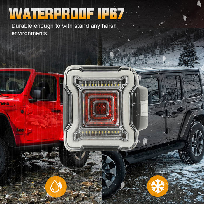 Matrix Sequential LED Tail Lights for 2018-2025 Jeep Wrangler 4xe JL/JLU (2pcs/set)