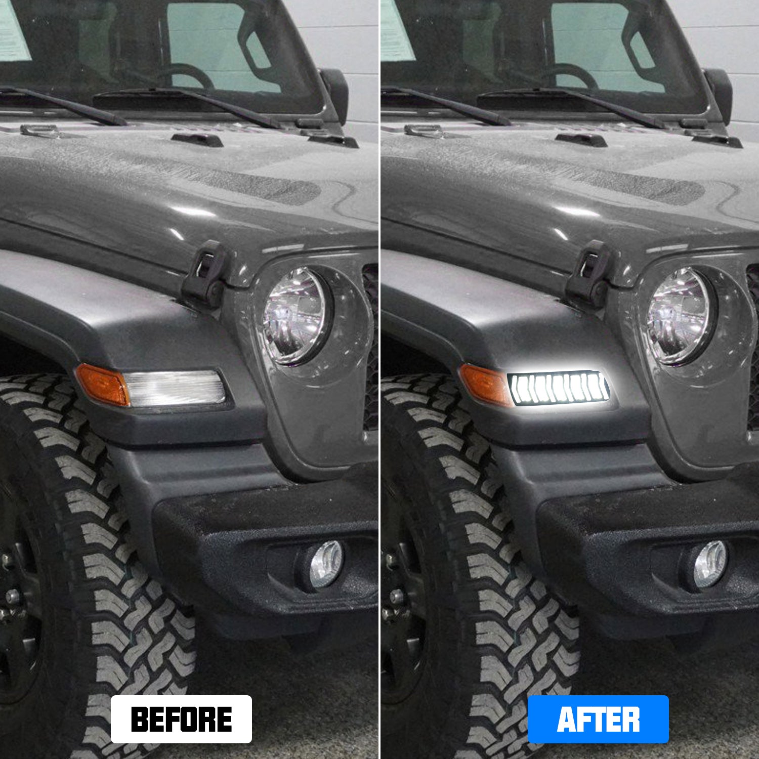 [SPORT MODELS ONLY] LED Fender Side Marker Lights for 2018+ Jeep Wrangler JL/JLU & Jeep Gladiator Sport Models