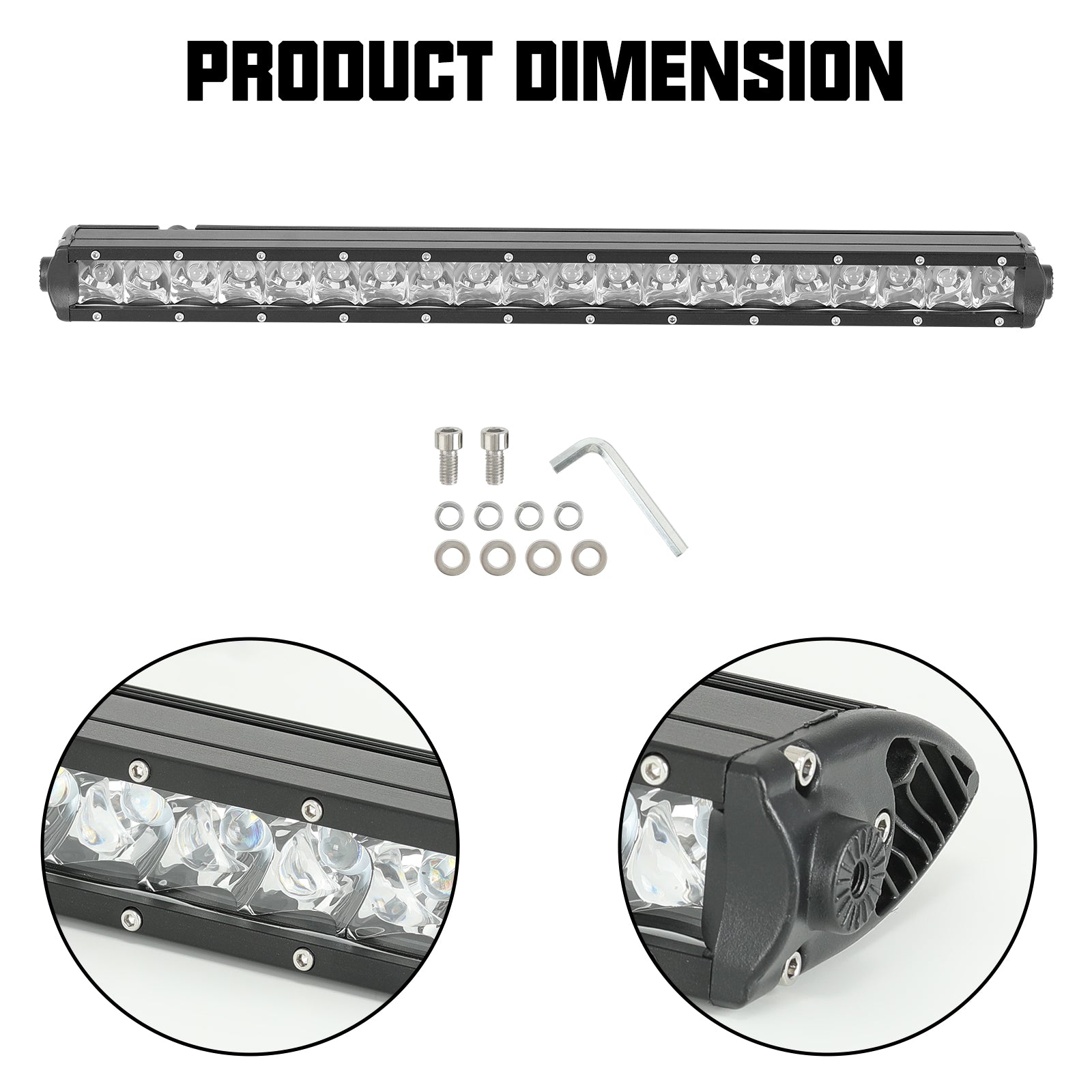 Sunpie Replacement Long LED Light Bar for Jeep Wrangler and Bronco Front Bumper