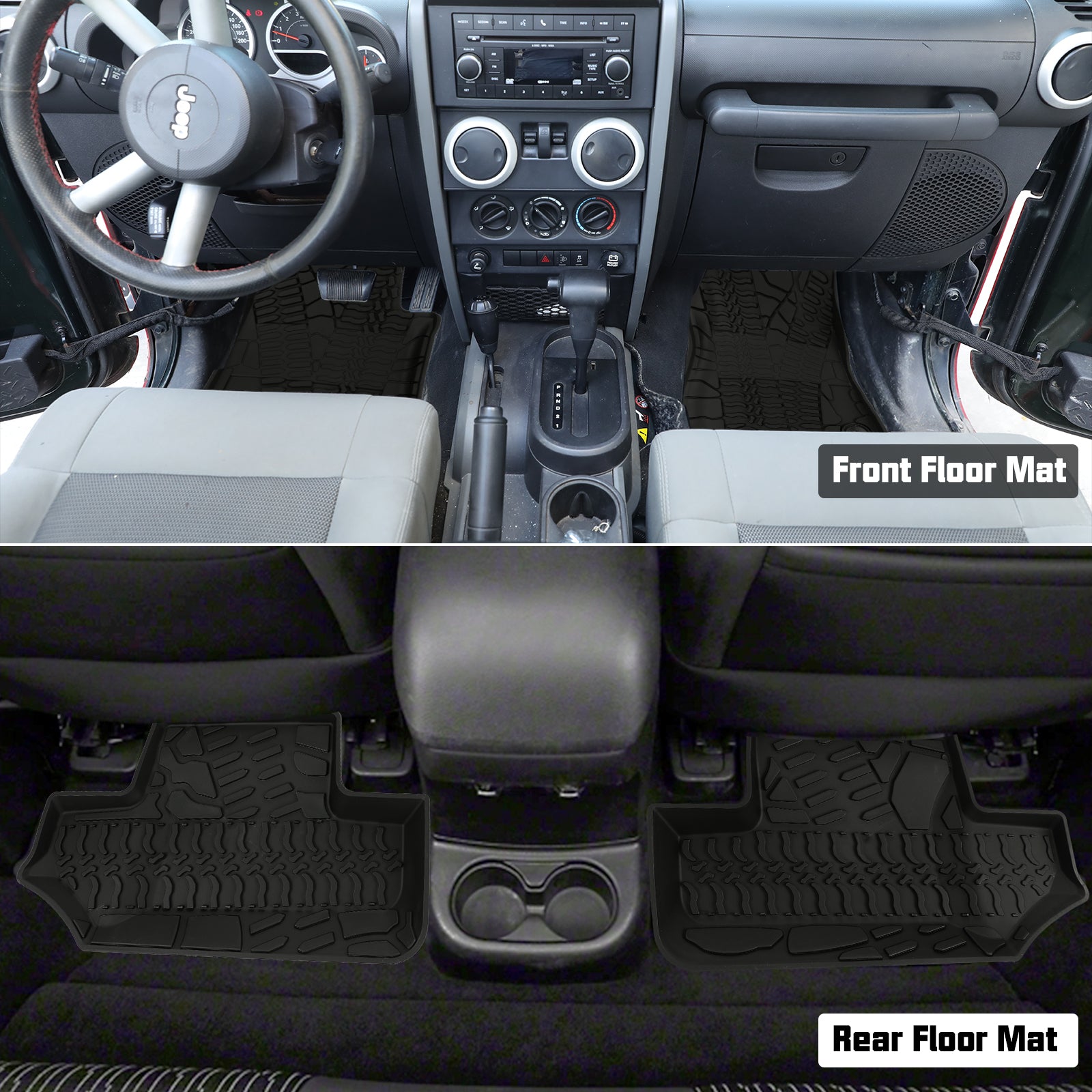 '14-'18 Jeep Wrangler JK 2-Door Jeep Front & Rear Floor Mats