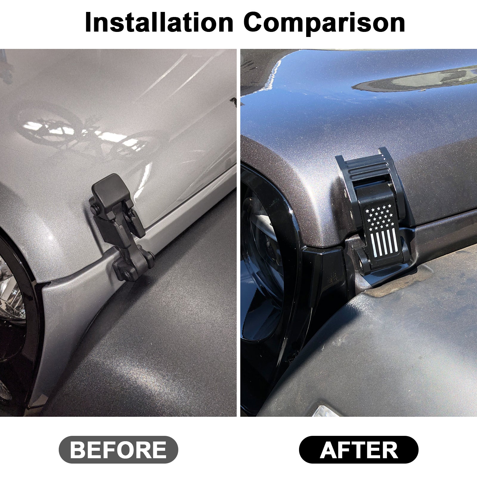 Hood Latches for '07-'26 Jeep Wrangler JK JKU JL JLU 4XE and Jeep Gladiator JT (2pcs/set)