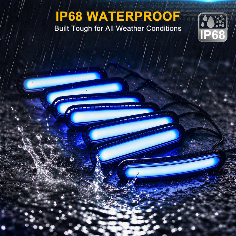 RGB LED Grille Insert Lights Compatible with 2007-2018 Wrangler JK (Factory Grille Only)