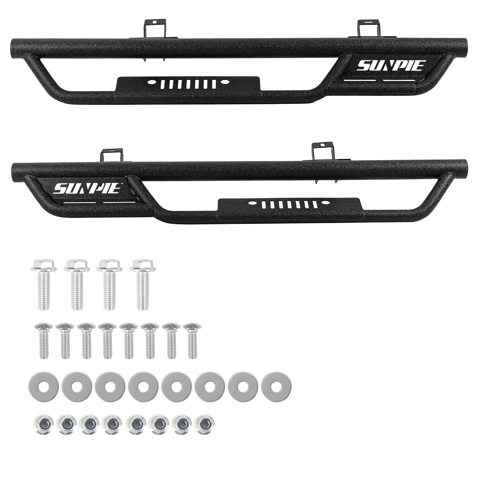 Entry-Level Carbon Steel Running Boards Side Steps for 2018-2026 Jeep Wrangler JL 2-Door