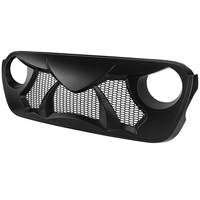 Jeep JL JLU JT Grille (Warcraft) ABS Matte Black Mesh Grille for 2018-2025 Jeep Wrangler & Jeep Gladiator JT