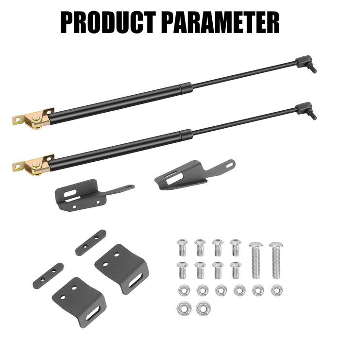 Hydraulic Carbon Steel Hood Lift Supports for 2007-2018 Jeep Wrangler JK JKU (2PCS)