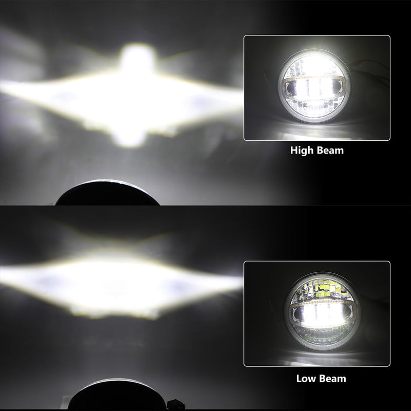 7-Inch 5D Lens LED Headlight Kit with DRL, Mounting Bracket & Wiring Adapters for Harley, Indian & Yamaha