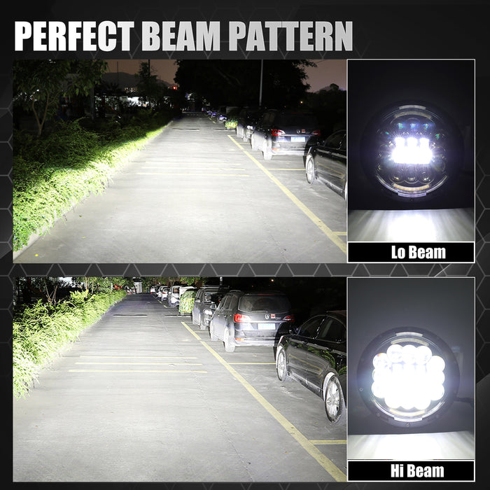 108W 7" LED Headlights with Hi/Lo Beam, DRL and Amber Turn Signal for Jeep Wrangler JK TJ LJ 1997-2018  (2pcs/set)