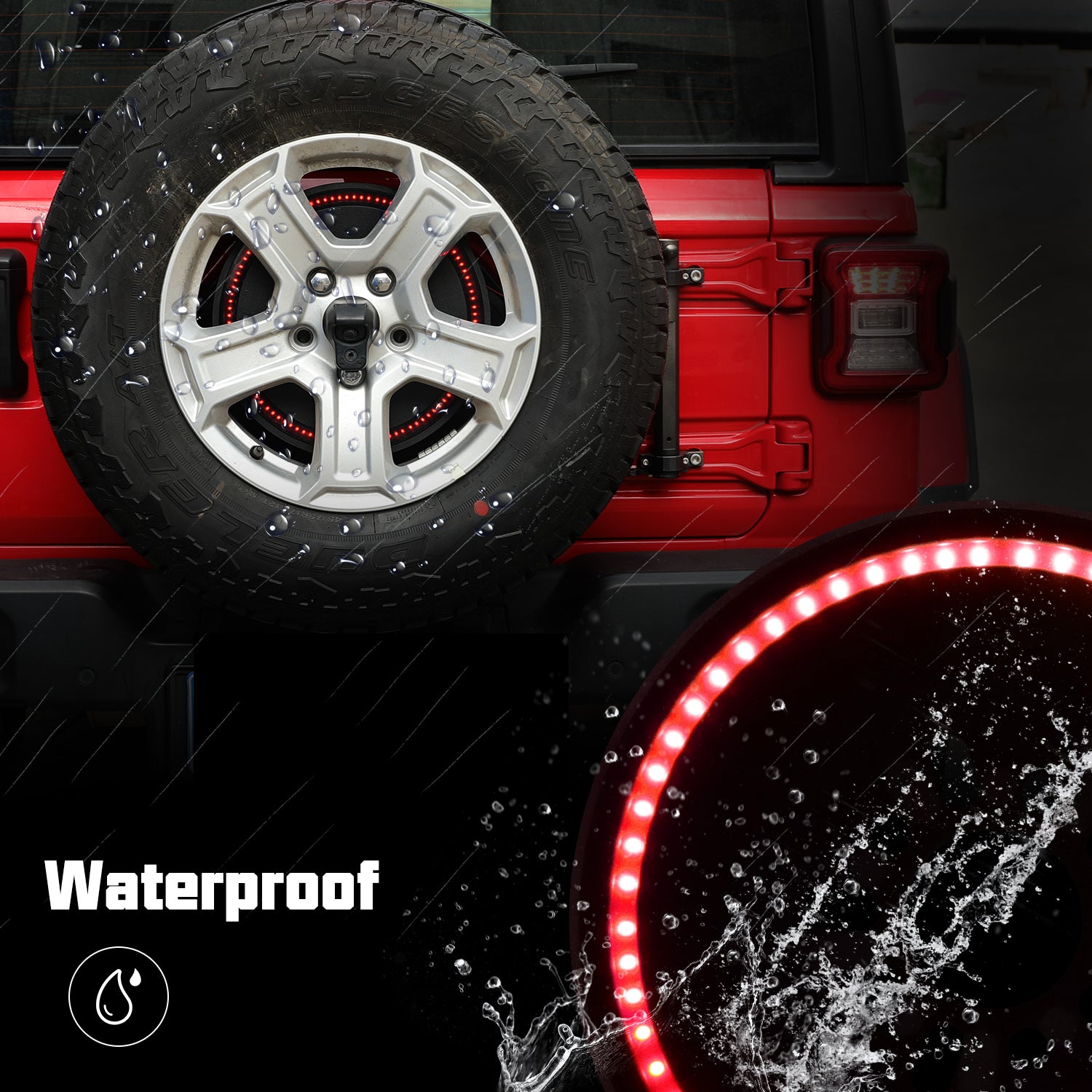 Jeep LED Spare Tire Third Brake Light for 2018-2026 Jeep Wrangler 4xe JL/JLU