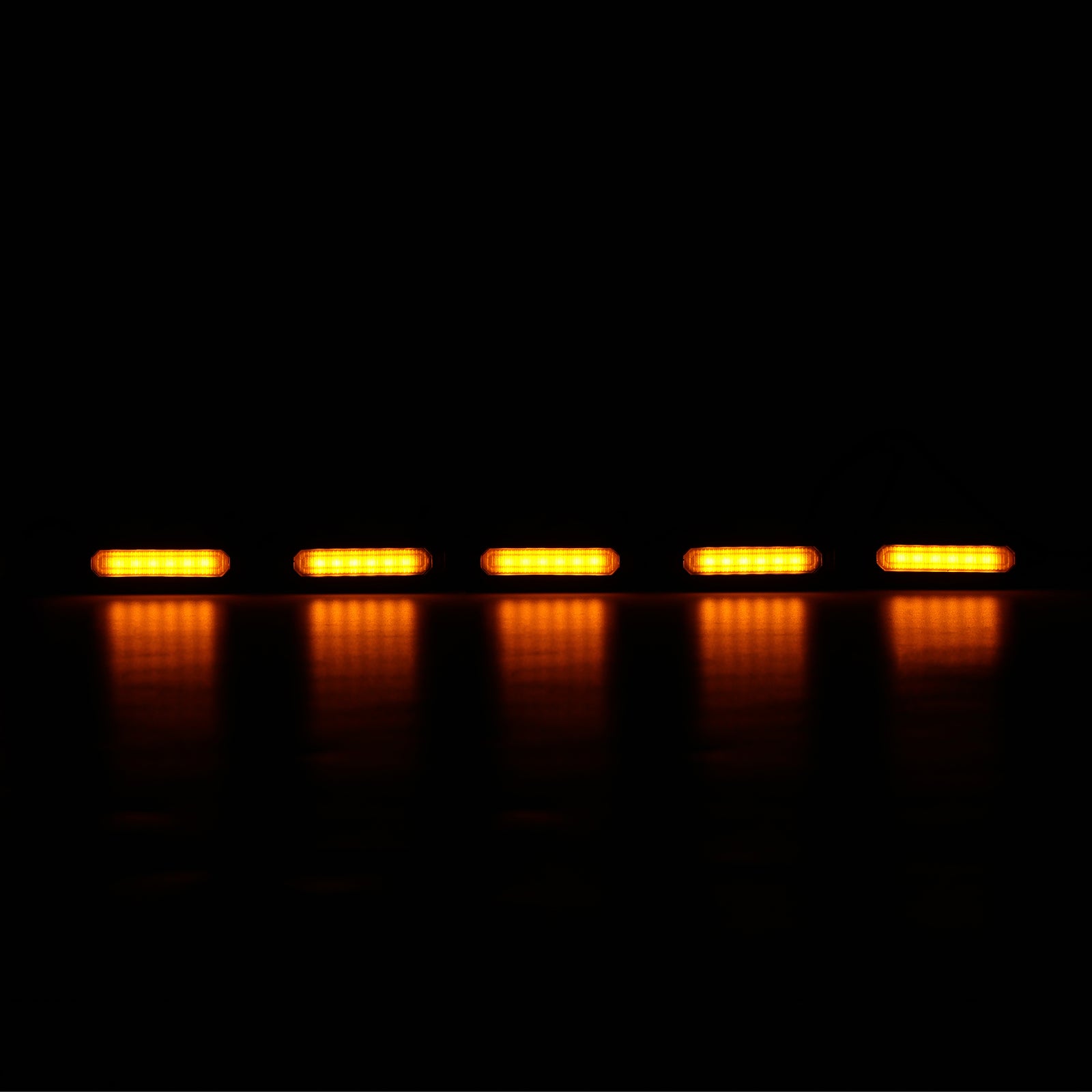 5PCS LED Grille Lights Amber & Smoked with Wiring Harness for 2021-2026 Ford Bronco 2/4 Doors Badlands/ Wildtrak/ Everglades