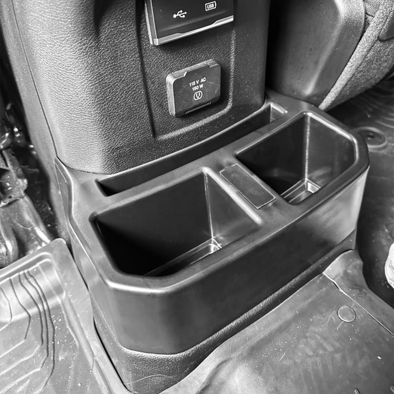 Rear Center Console Cup Holder & Storage Organizer for 2018–2026 Jeep Wrangler JL JLU 4xe & Gladiator JT