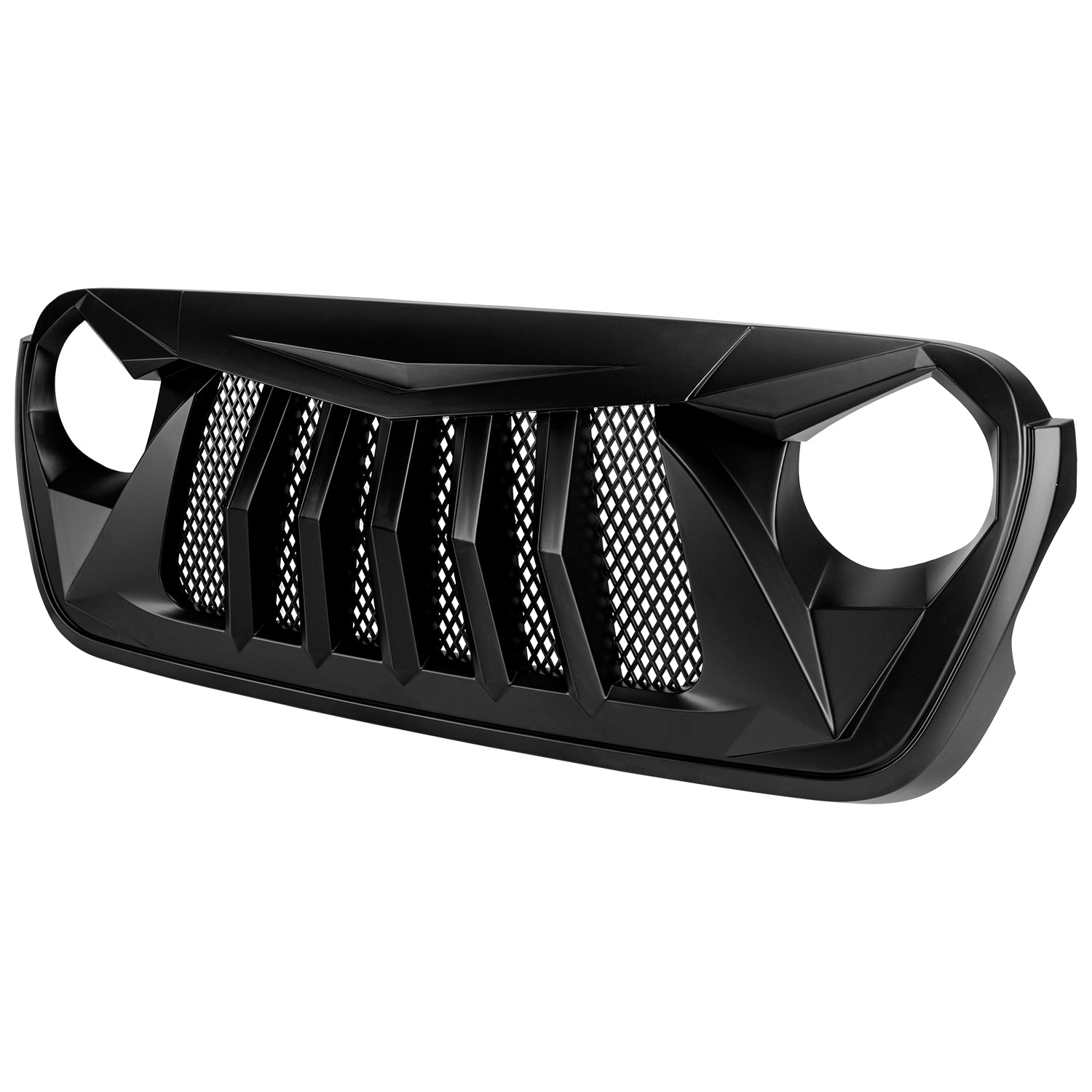 Jeep Grille (Bird of Prey) ABS Matte Black Mesh Grille for 2018-2026 Jeep Wrangler JL/JLU 4XE & Jeep Gladiator JT