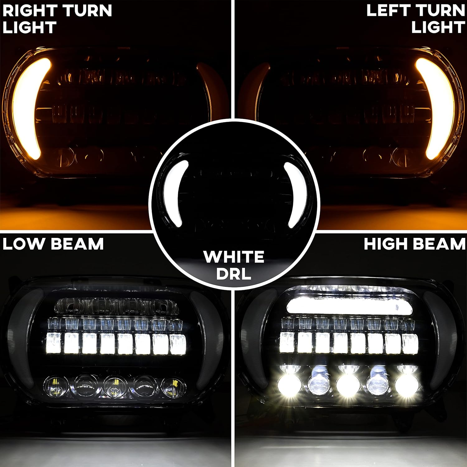 LED Headlight Assembly for Harley Road Glide 2015–2026 | Black Lens with DRL & Turn Signals