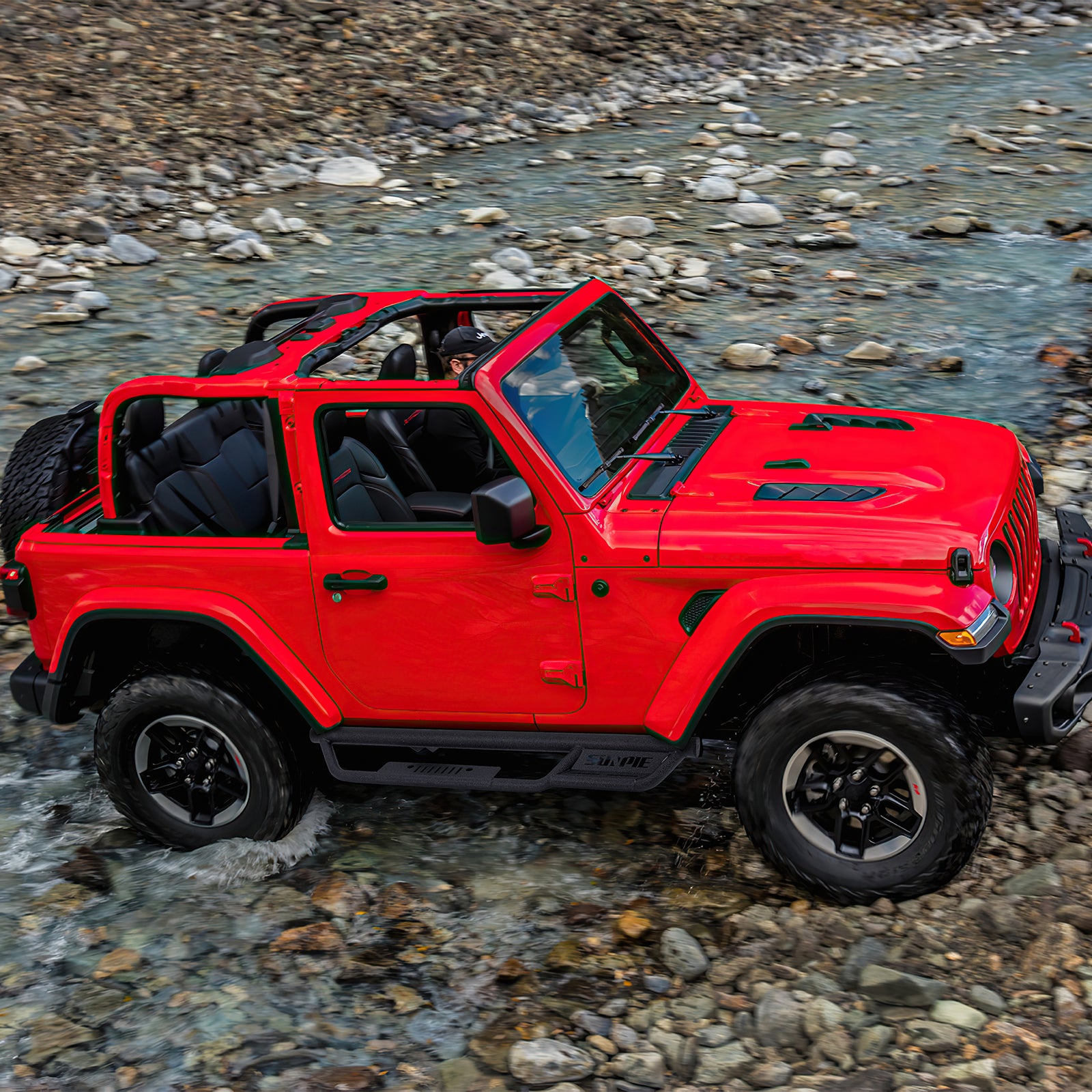 Entry-Level Carbon Steel Running Boards Side Steps for 2018-2026 Jeep Wrangler JL 2-Door