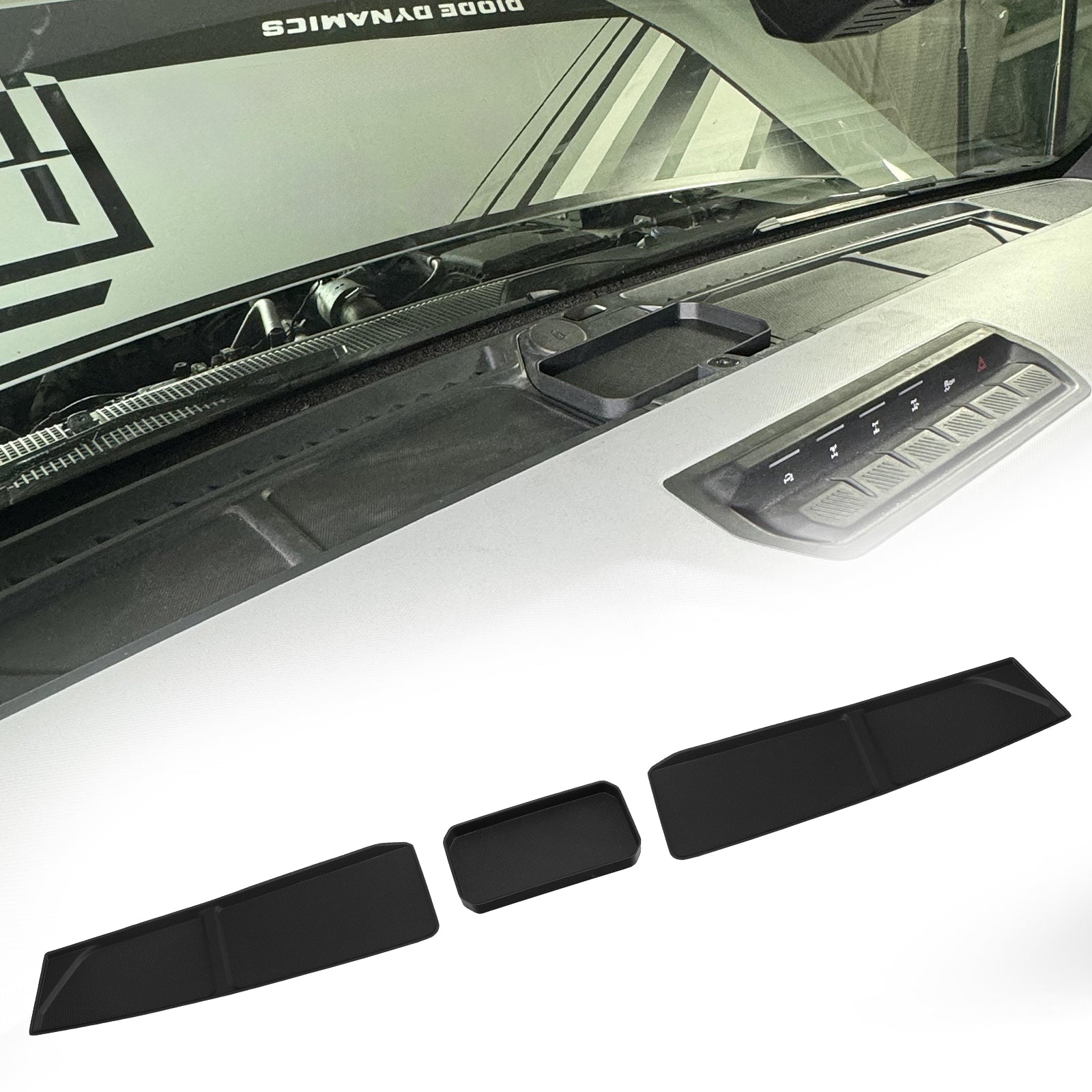 TPE Anti-Slip Center Console Dash Tray for 2021-2026 Ford Bronco 2/4-Door (3PCS)