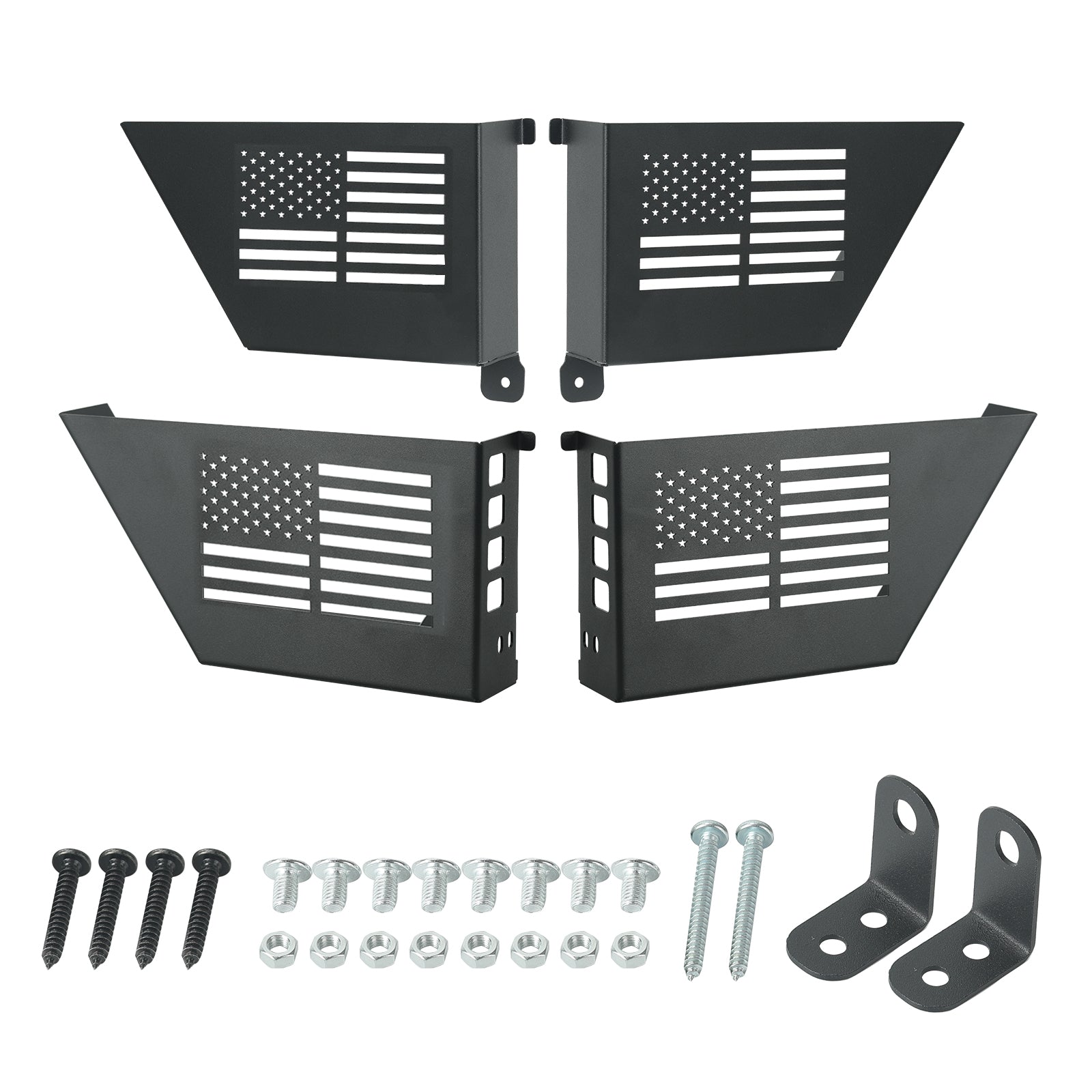 Jeep Wrangler Metal Front & Rear Door Storage Box for 2007-2018 Jeep Wrangler JK JKU 2/4 Door (4PCS) with hardware
