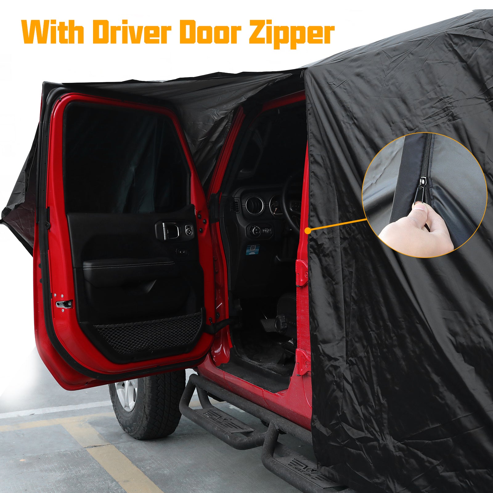 Jeep Wrangler 2-Door Black Car Cover for 1987-2026 Jeep Wrangler YJ TJ LJ JK JL