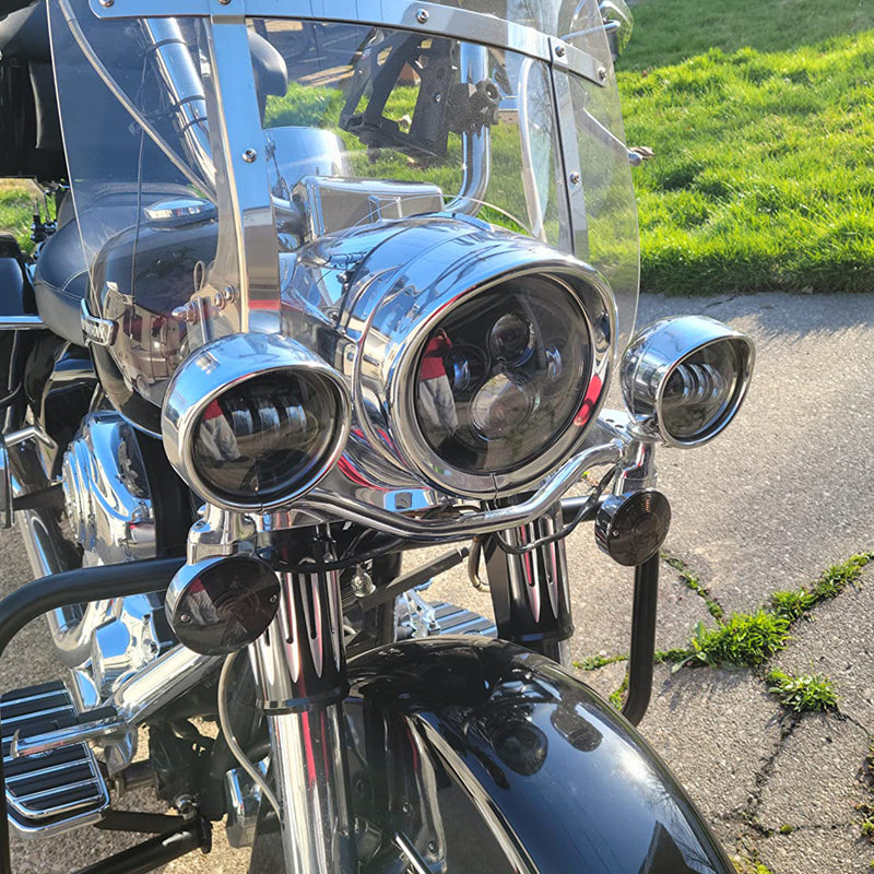 4.5" Auxiliary Passing Light Trim Ring Bezel for Harley-Davidson Touring Models (2PCS)