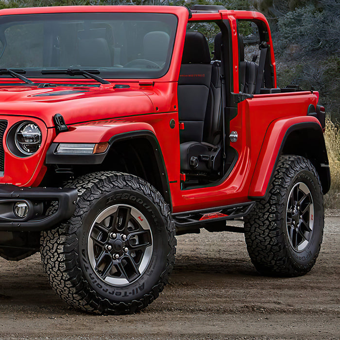 '18-'25 Jeep Wrangler JL 2 Door Black Stainless Steel Side Step Bars