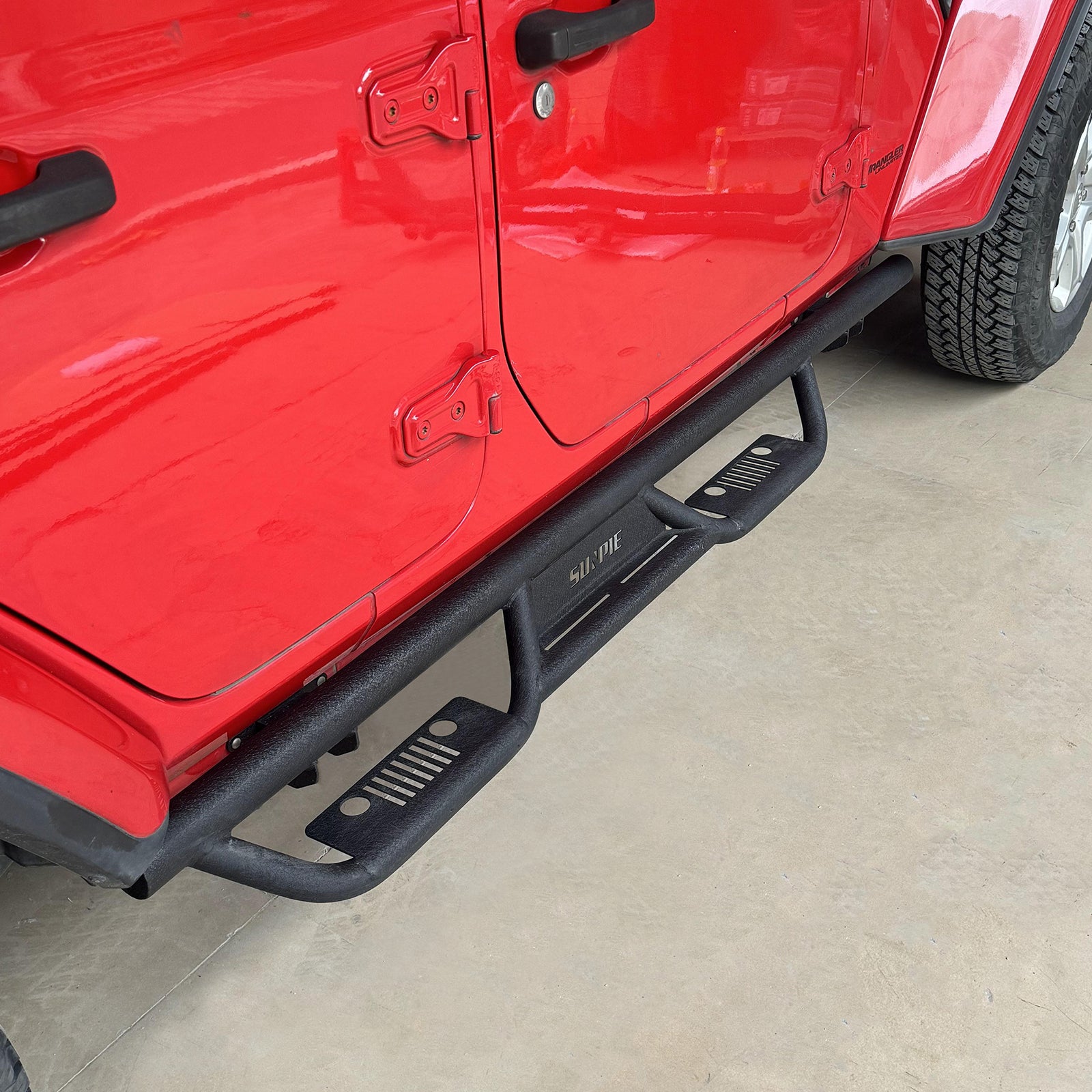 Entry-Level Running Boards Side Step Bars for Jeep Wrangler JLU/4XE 2018-2026 4 Door, Bolt-On Nerf Bars