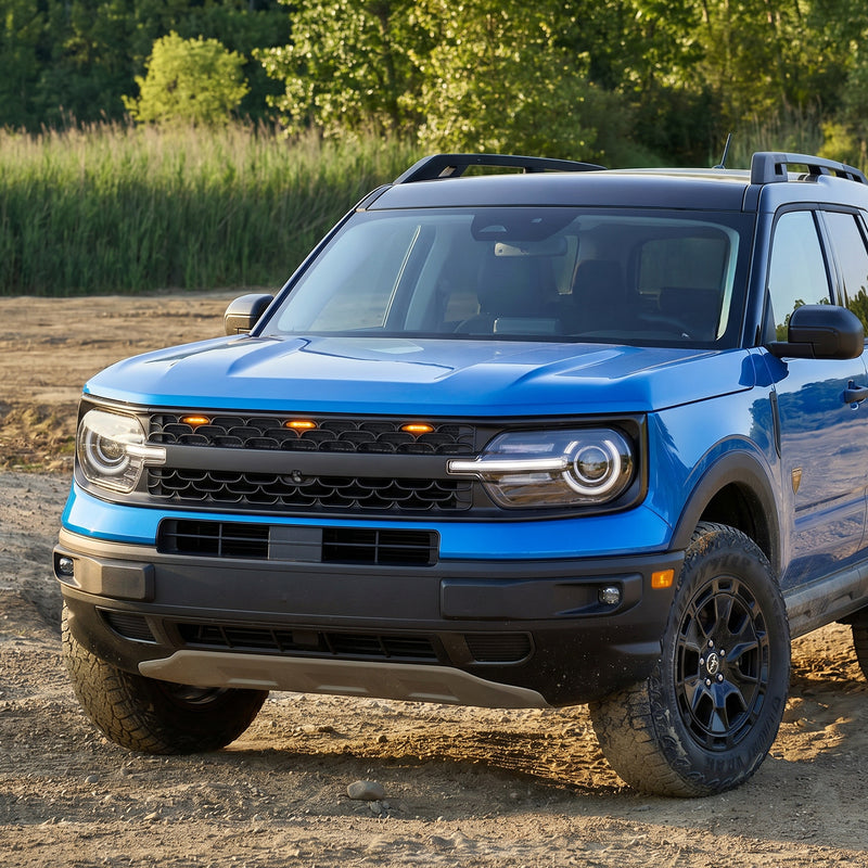 Leviathan Series Matte Front Grille with Amber LEDs for 2020-2026 Bronco Sport
